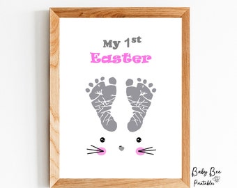 My First Easter/Bunny Footprint art/Baby First Easter Keepsake
