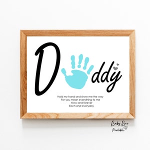 Dad Handprint Art, Father's Day Gift for Dad, Handprint Keepsake, Baby Toddler Kid Craft, To the World you are a father qoute.