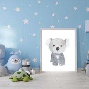 Baby Koala Bear Watercolor Printable, Nursery Wall Art, Cute Baby ...