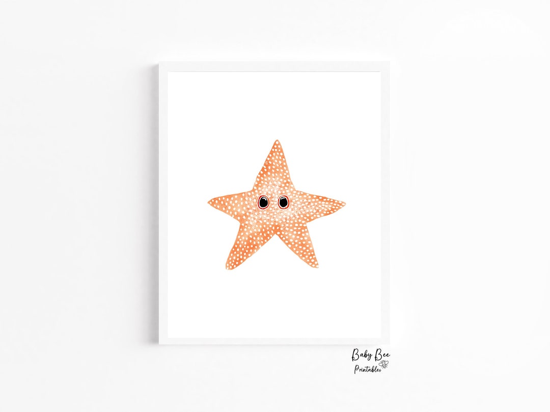 Printable Ocean Animal Starfish Starfish Printable Orange - Etsy