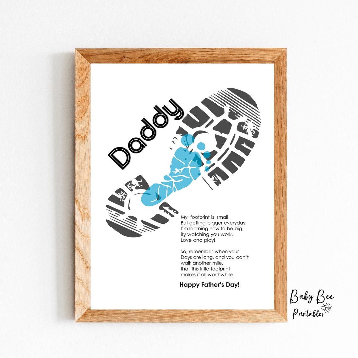 Daddy Footprint Poem, Baby Keepsake, Toddler Craft, Father's Day Gift ...