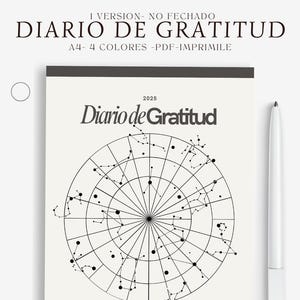 Diario de Gratitud 2025/en español/pdf/imprimible/diario/plantilla imprimible/ A4/A5/carta/media página, descarga instantánea