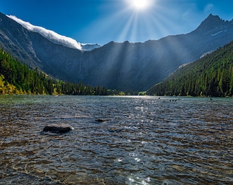 Glacier National Park Wall Art, Avalanche Lake, printable wall art, wall decor, home decor, instant download, National Park Photography
