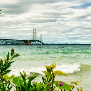 Michigan | Printable Wall Art | Home Decor | Mackinac Bridge Print | Digital Prints | Instant Download | Upper Peninsula | Michigan Gifts