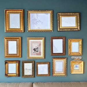 Vintage Ornate Gallery Wall Frames: Assorted Gold Frames Set