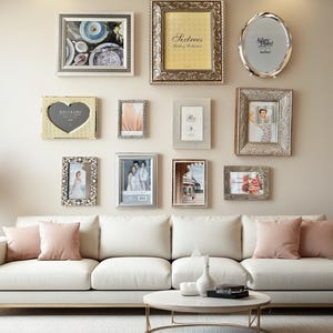 European Silver Gallery Wall Frame Set, Vintage Ornate Photo Frames