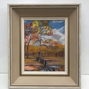 Rare Find Vintage Original Oil Painting, Artist Signed Framed Painting Landscape Painting Farmland Scene Genuine Hand Painted