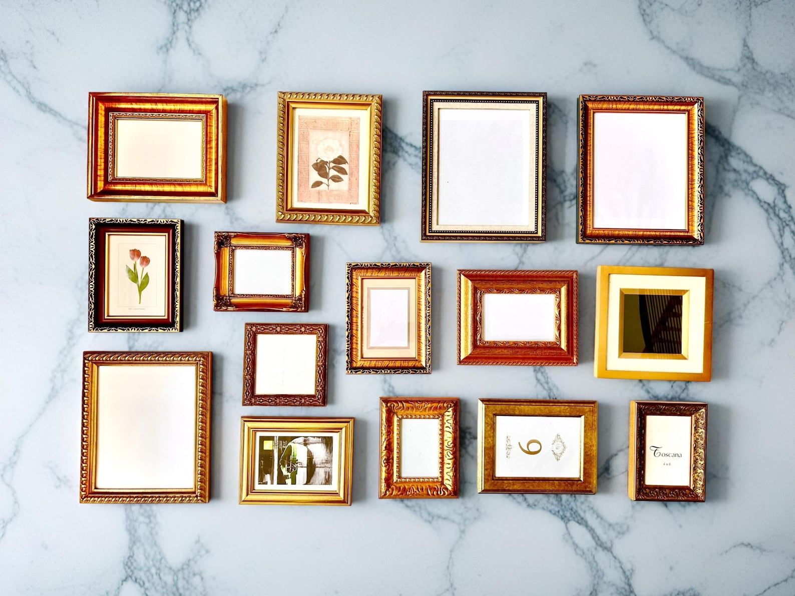 Ornate Gallery Wall Set: 14 Frames Gold Mixed