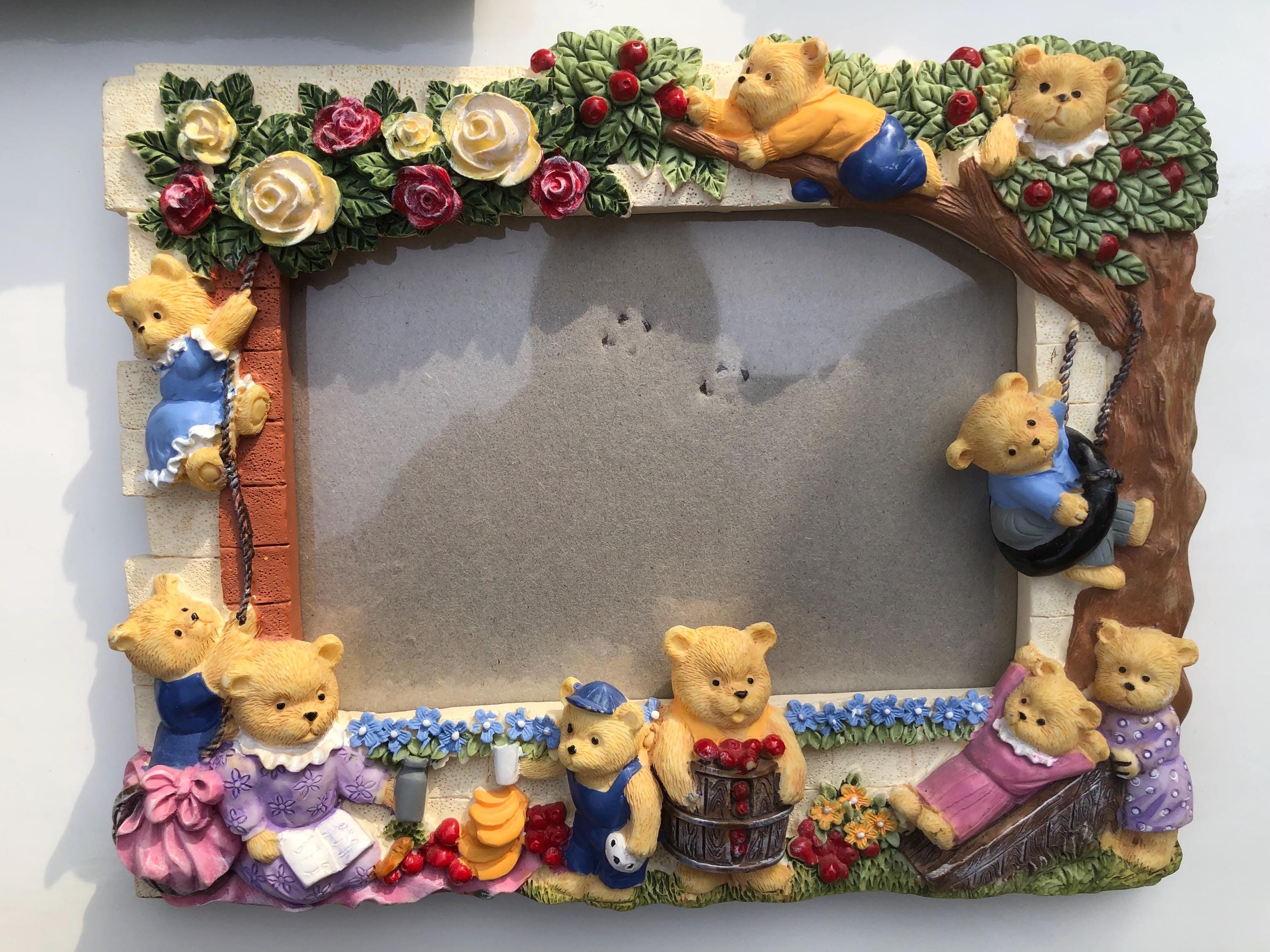 Vintage 3D Resin Floral Picture Frames: Ornate Japan Photo Frames