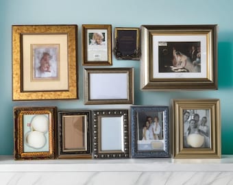 Vintage Gallery Wall Frames Set: Assorted Ornate Metal Frames, Framed Art Prints