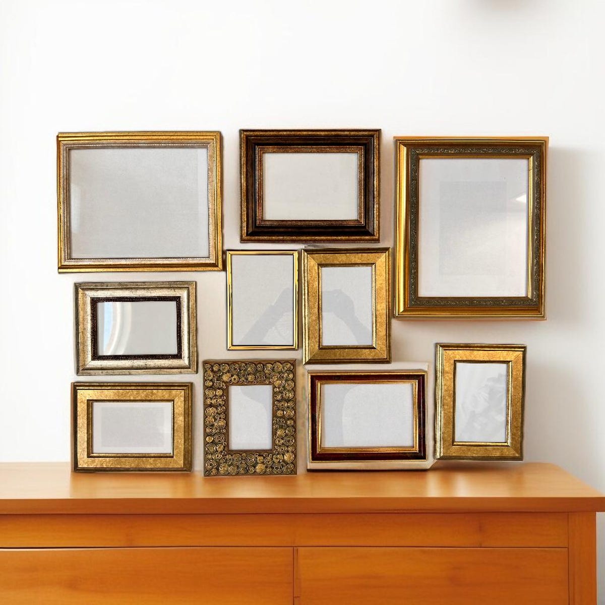 Vintage Style Gallery Wall Frames, Gold Frames Set, Mixed Frames, Assorted Frame Bundle, Vintage Picture Frames, Wood Frames - Etsy