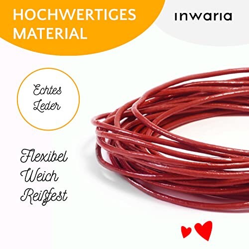 Lacci Cuoio YIEUR 5 Metri Cavo In Pelle Intrecciata, Catena In Pelle Marrone, 3 Mm Cinturini In Pelle Rotonda, Catena In Vera Pelle Per Artigianato Fai Da Te ( Marrone Corda Cuoio - Foto 2