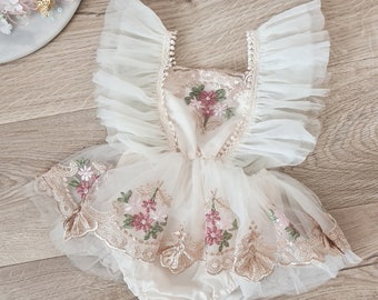 Baby Girl 1st Birthday Dress, Cake Smash Outfit, Baby Photoshoot Clothing, Girls Partywear, Pastel Princess Dress