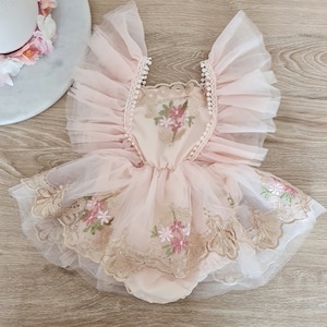 Baby Girl 1st Birthday Oufit, Cake Smash Outfit, Baby Girl Photoshoot Clothing, Girls Partywear, Pastel Princess Dress