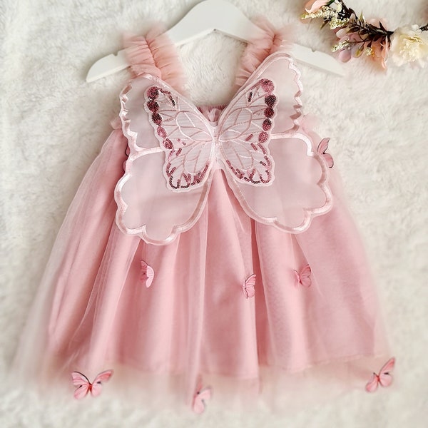 Baby Girl 1st Birthday Dress, Cake Smash Outfit, Girls Photoshoot, Baby Girl Party Dress, Fairy Dress