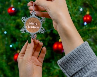 Butthole Snowflake Pewter Ornament - Christmas Gag Gift funny ornament