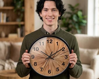 Funny Butthole Wall Clock ... Novelty Gag Gift, Silent 10" Wood Frame, White Elephant, Bachelor Party, Weird Adult Home Decor