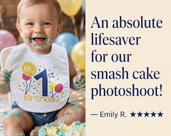 First Birthday Smash Cake Bib