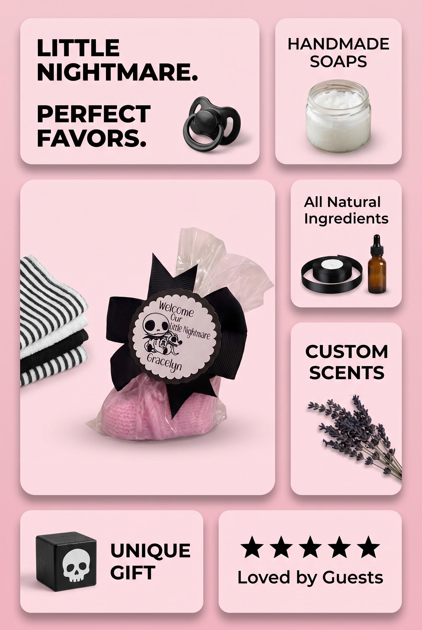 Nightmare Before Christmas Baby Shower Soap Favors: Knitted Shoe