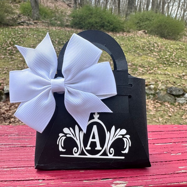 Purse Shaped Paper Bag/ Monogram Purses favors/  Paper Purse Tote Favor Gift Bags/ Purse Favor Bags/ Party Favors Purses SET OF 10