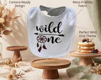 Wild One Dreamcatcher First Birthday Bib, Smash Cake Bib