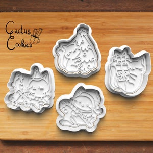 Cats Christmas Cookie Cutter