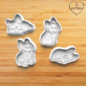 French bulldog cookie cutter with stamp