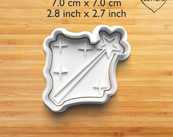 Magic wand cookie cutter with stamp