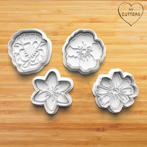 Flower cookie cutter with stamp