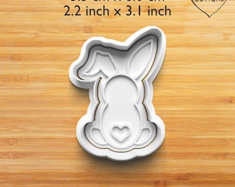 Rabbit cookie cutter with stamp