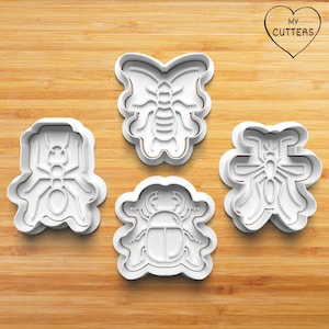 Insect cookie cutter with stamp