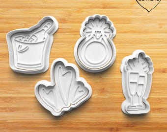 Engagement Cookie Cutter with Stamp