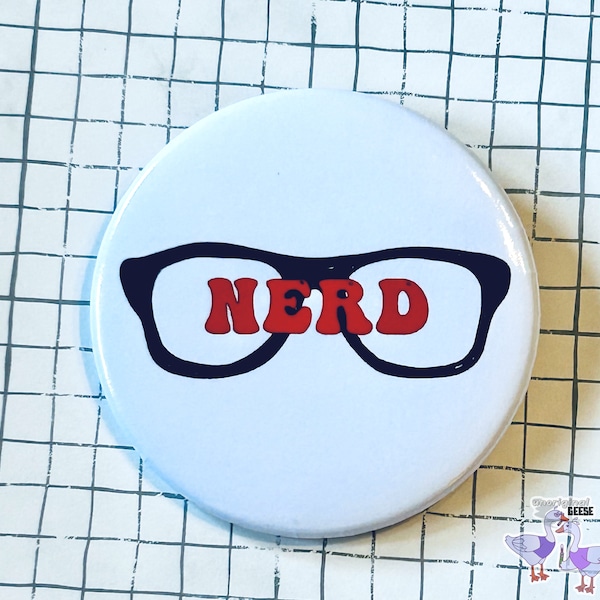 Geeky Chic: Quirky Retro-Inspired Nerd Badge Pin