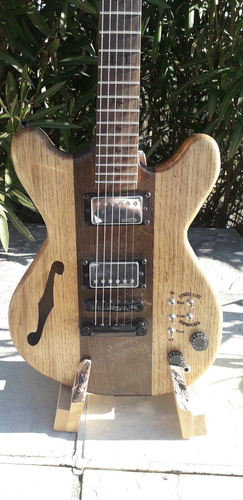 DRAGONFLY Handmade Oak Electric Guitar Hollowbodied Etsy