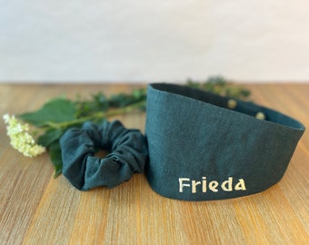 Personalisiertes Hundehalstuch mit passendem Scrunchie / Geschenk Hund / Geschenk Hundehalter