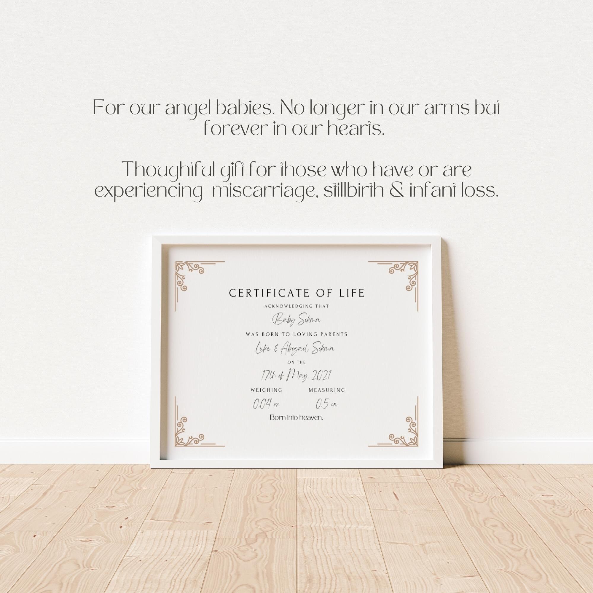 Certificate of Life Digital Download Printable | Baby Loss Sympathy ...