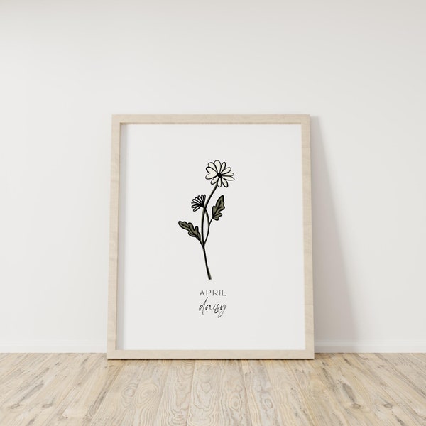 April Flower | Baby Loss, Sympathy Digital Print | Miscarriage, Stillbirth, Infant Loss Keepsake Gift | Due Month, Birth Month Print