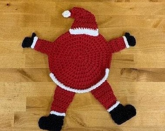 Agarradera navideña de Papá Noel: decoración navideña de crochet hecha a mano, agarradera de algodón resistente al calor, regalo navideño para cocineros.