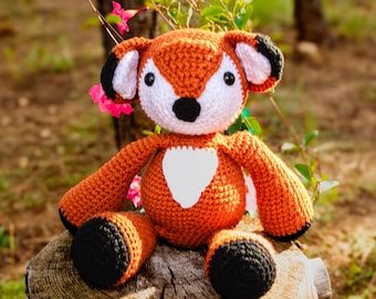 Crochet Fox Huggable Plush | Handmade Fox Stuffed Animal | Soft Woodland Toy | Cute Crochet Plushie Gift | Nursery Decor | Fox Amigurumi