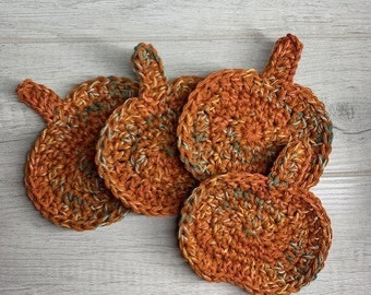 Pumpkin Crochet Coasters