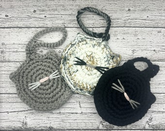 Crocheted Cat Bag Charm