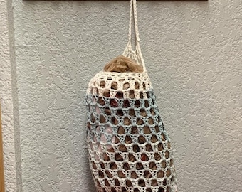 Crochet Plastic Bag Holder – Handmade Cotton Grocery Bag Organizer, Colorful Kitchen Storage Solution, Reusable Bag Dispenser for Home