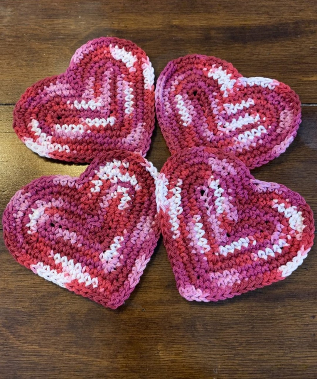 Delightful Heart Crochet Coasters Etsy