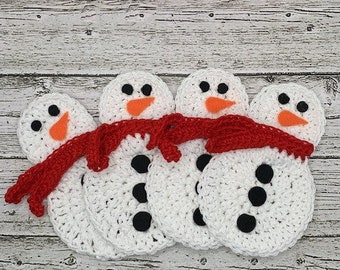 Crochet Snowman Coasters