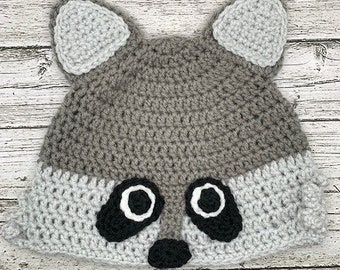 Mischievous Crochet Raccoon Hat