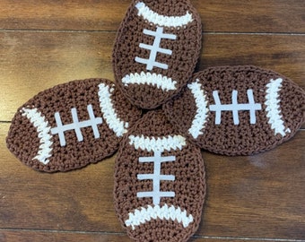 Crochet Football Coasters
