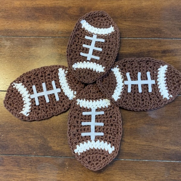Crochet Football Coasters
