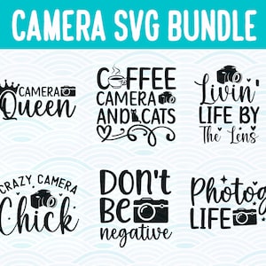 6 Graphic Camera Photographer Bundle SVG Digital File, Photographer Life, Photography, SVG, SGV file Cricuit Clipart *Commercial Use*