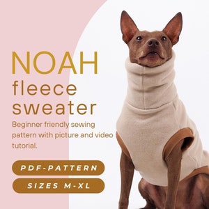 DOWNLOAD SEWING PATTERN / Noah-sweater for your dog, pdf sewing pattern with illustrated instructions and video tutorial - medium sizes