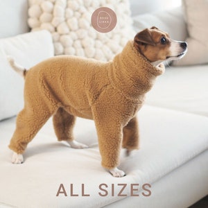 DESCARGAR PATRÓN DE COSTURA / Pijama de peluche para perros - todas las tallas